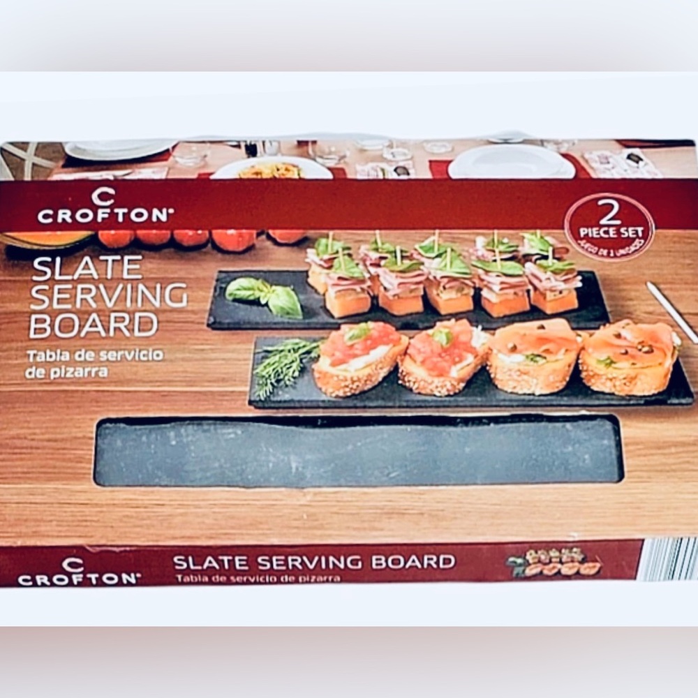 Crofton Slate Serving Board Set NIB